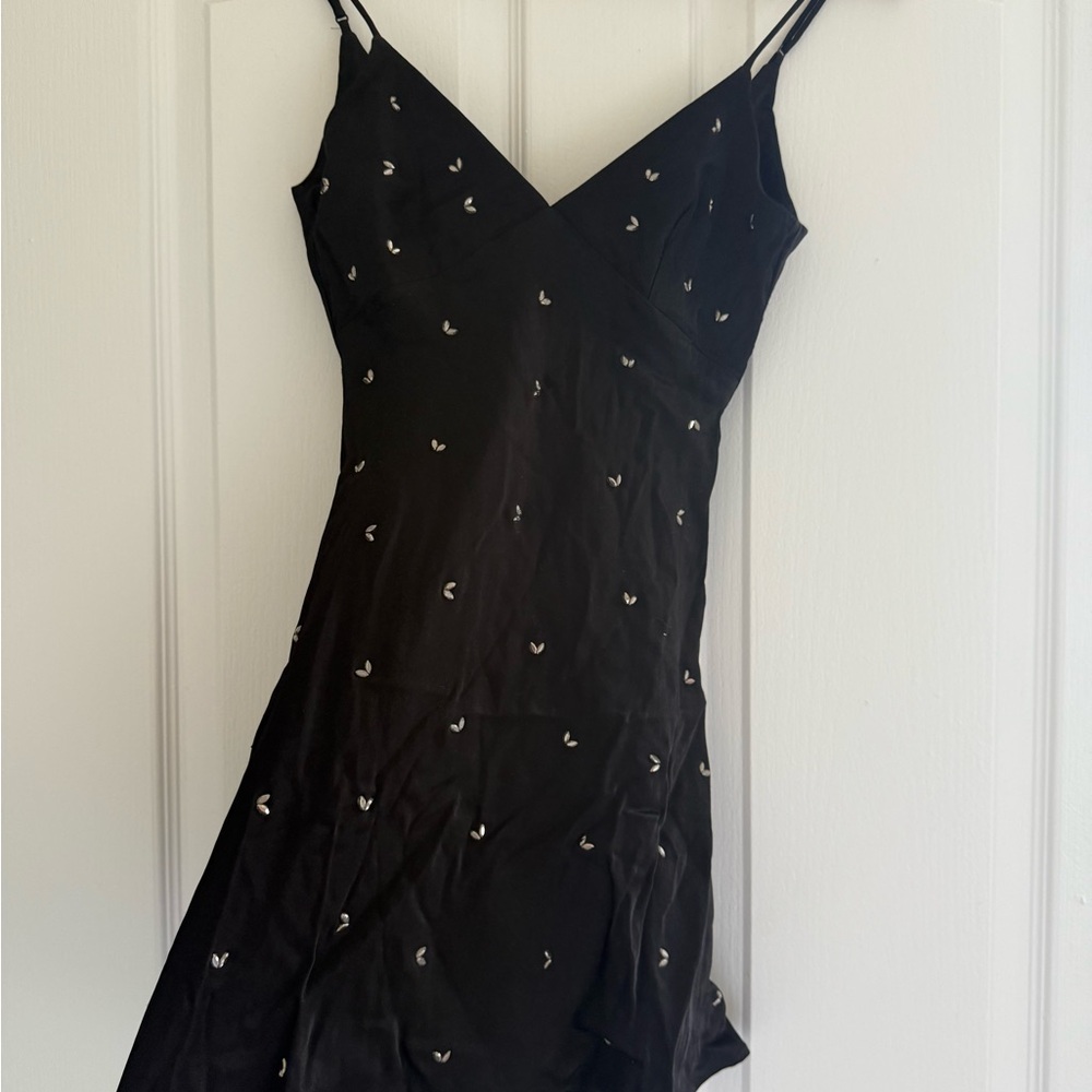 Zara Black Mini Dress with Spaghetti Straps